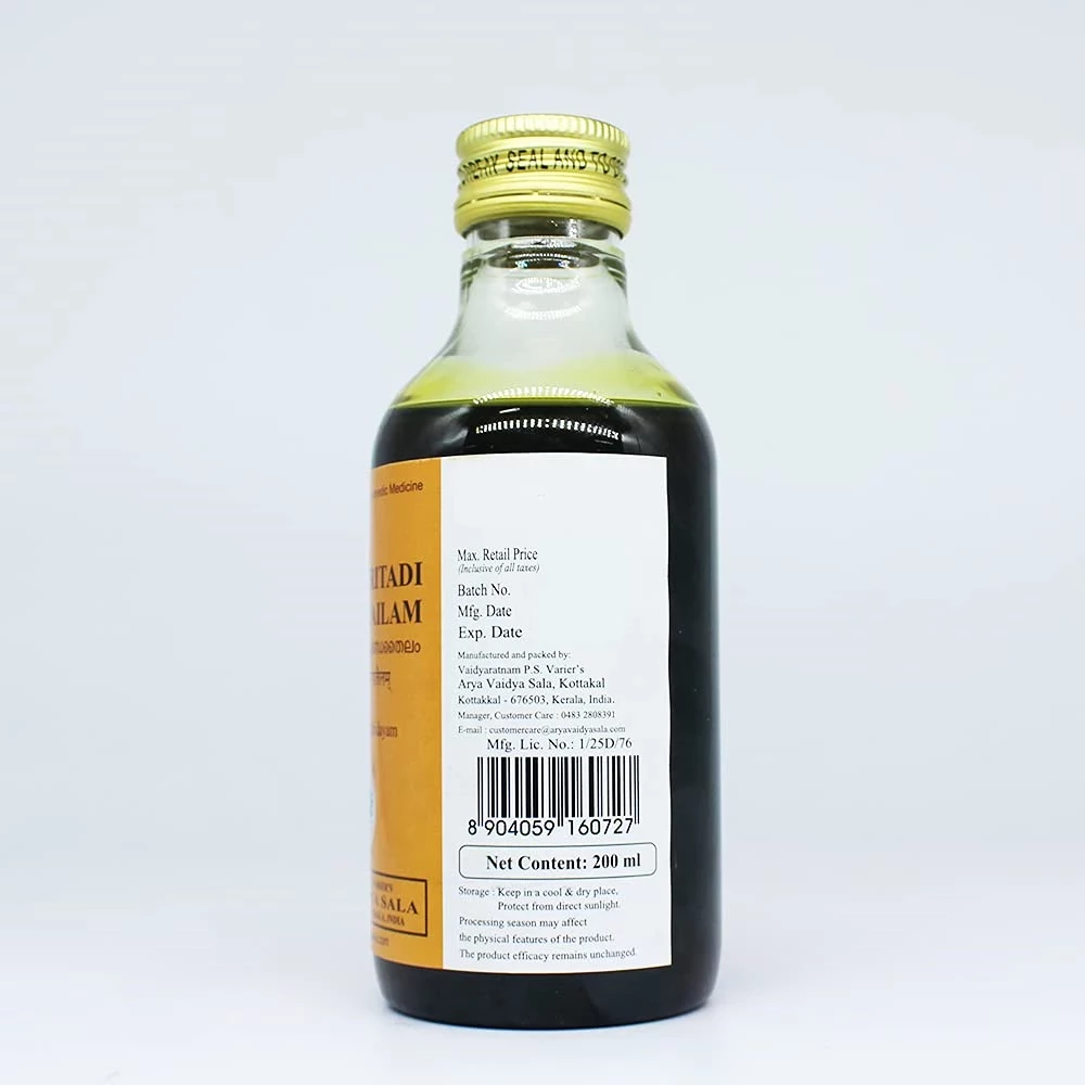 Kottakkal Arya Vaidyasala Nimbamritadi Eranda Tailam, 200 ml-3.webp